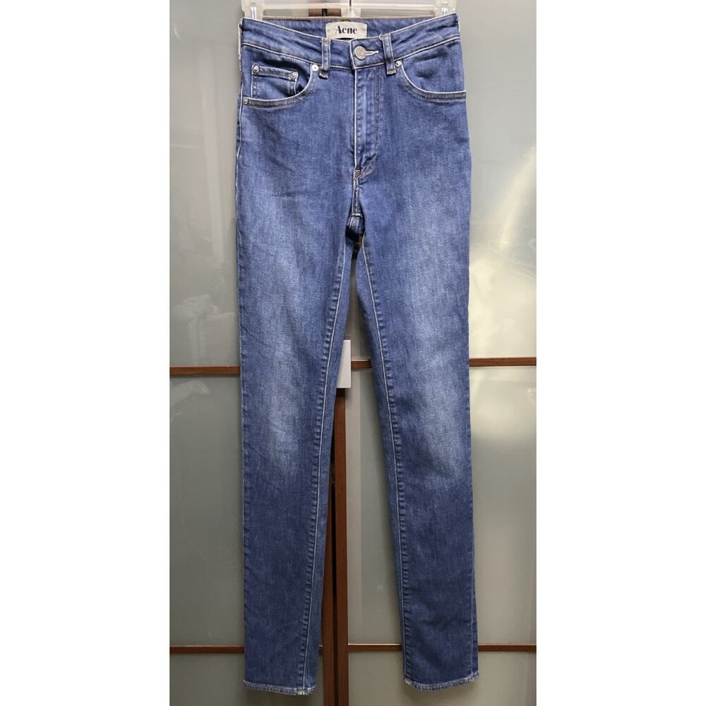 Acne Needle Marine Skinny Low Rise Cotton Stretch Blue Denim Jeans Size 26 x 34